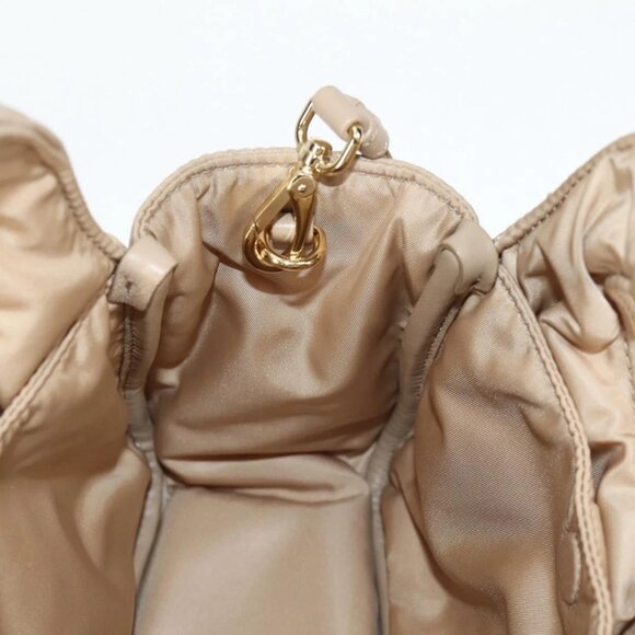 PRADA Hand Bag Nylon 2way Beige Gold Auth 118908SM - Picture 12 of 16